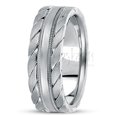 Fine Braided Edge Handmade Wedding Ring 