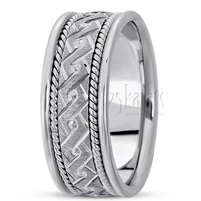 Sturdy Braid Motif Hand Woven Wedding Ring 