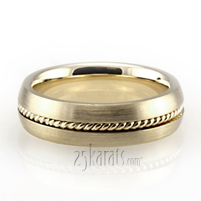 Traditional Single Braid Handmade Wedding Band 