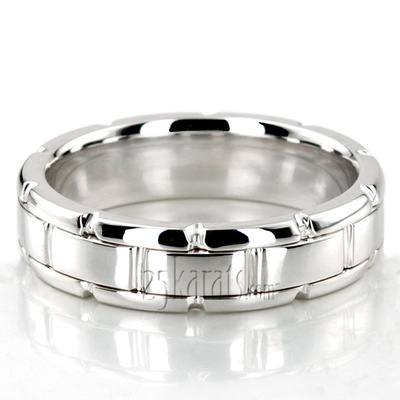 Round-Edge Rolex Style Wedding Band