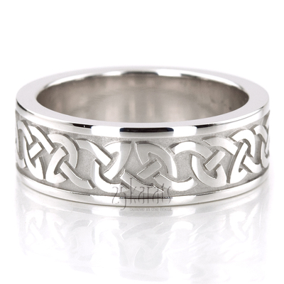 Celtic Fire Knot Design Wedding Band