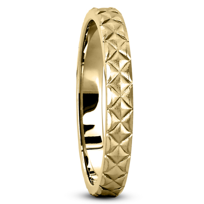 Embossed Diamond Pattern Wedding Ring