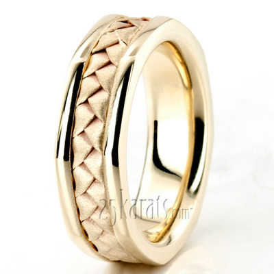 Hexagonal Hand Woven Wedding Band 