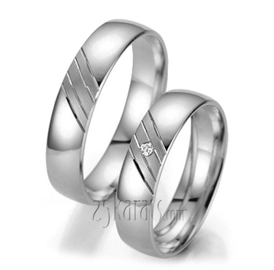 Basic Diamond Wedding Band Set