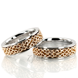 Celtic Heart Handcrafted Wedding Ring Set