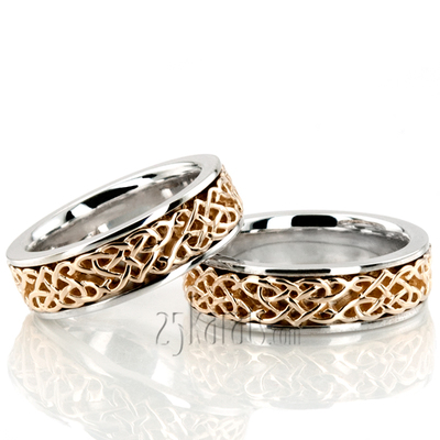 Celtic Heart Handcrafted Wedding Ring Set