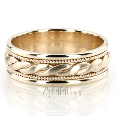 Braided Satin Handmade Wedding Band 