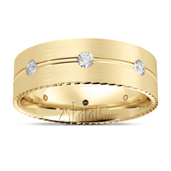 Brilliant Cut Round Stone Diamond Lightweight Wedding Ring