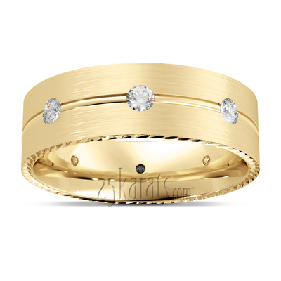 Brilliant Cut Round Stone Diamond Lightweight Wedding Ring