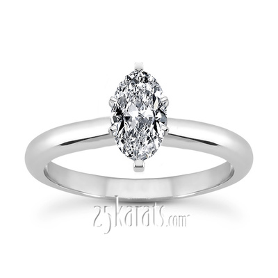 8 x 4 mm Moissanite Marquise Solitaire Engagement Ring