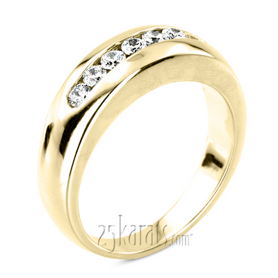 0.50 ct. Channel Set Five Stone Men Diamond Ring