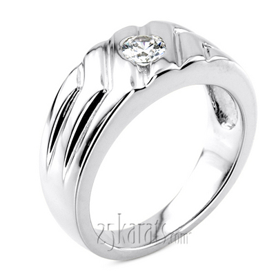 0.25 ct. Bezel Set Solitaire Diamond Men Band