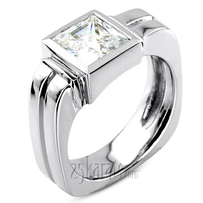 Solitaire Diamond Men's Ring Setting (3.00 ct.)