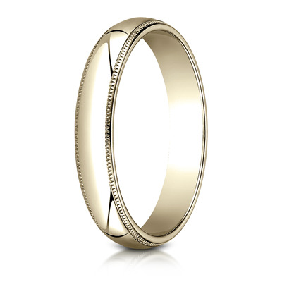 Benchmark Plain Half-Round Milgrain Wedding Band