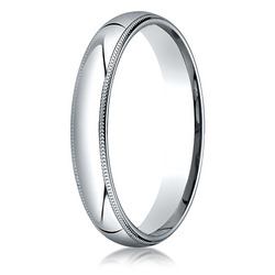 Plain Dome Milgrain Comfort Fit Wedding Band