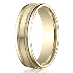 Benchmark 6mm Comfort-Fit High Polished Milgrain Carved Design Band