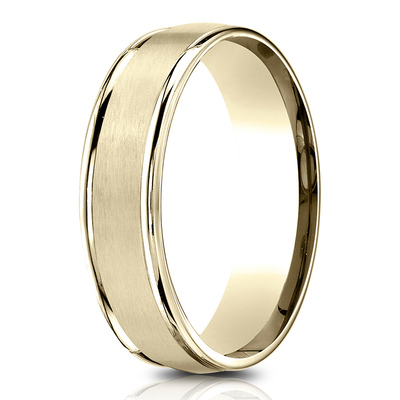 Light Comfort Satin Finish High Polished Round Edge Carved Design Band