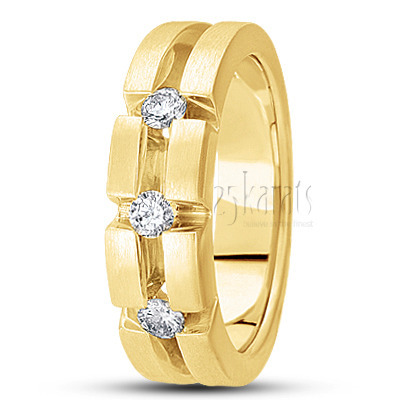 Extravagant Deep-cut Diamond Wedding Band