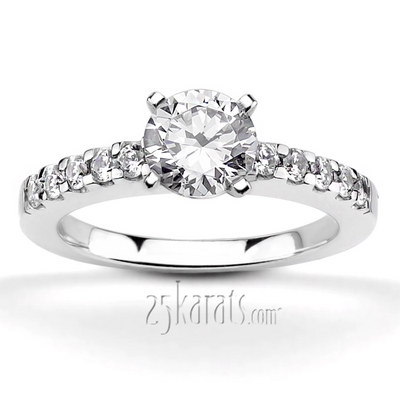 Round Cut Shared Prong Set Diamond Bridal Ring (0.36 ct.tw.)