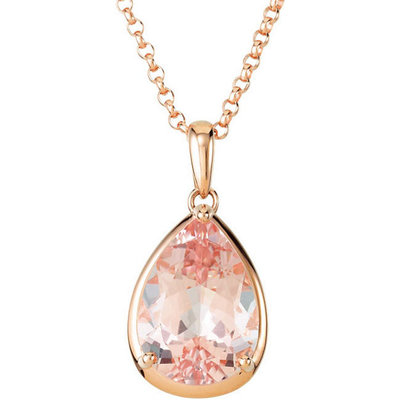 Genuine Morganite Tear Drop Pendant 14k Rose Gold