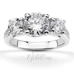 Trellis Setting Three Stone Diamond Engagement Ring (0.94 ct. tw.)