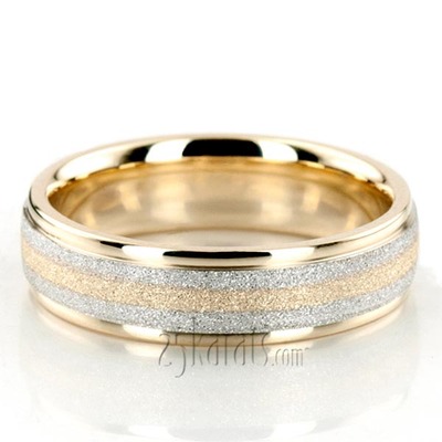 Stylish Stone Finish Basic Design Wedding Band 